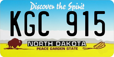 ND license plate KGC915
