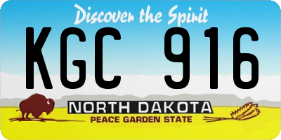 ND license plate KGC916