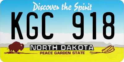 ND license plate KGC918