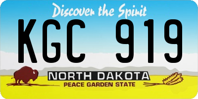 ND license plate KGC919