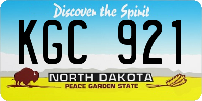 ND license plate KGC921