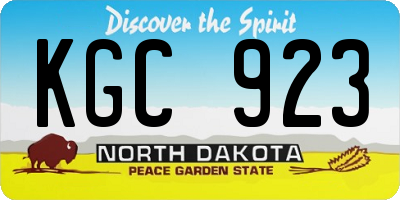 ND license plate KGC923