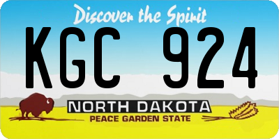 ND license plate KGC924