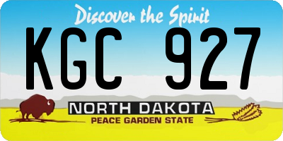 ND license plate KGC927