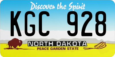 ND license plate KGC928