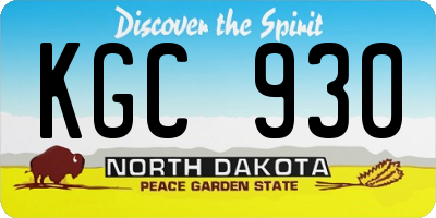 ND license plate KGC930