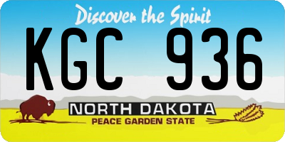 ND license plate KGC936