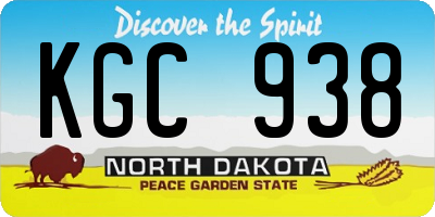 ND license plate KGC938