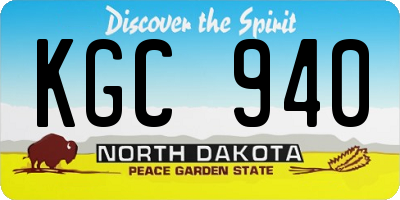 ND license plate KGC940