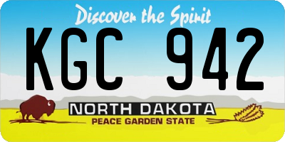 ND license plate KGC942