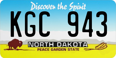 ND license plate KGC943