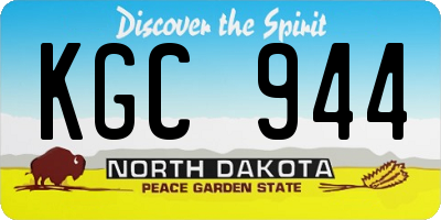 ND license plate KGC944