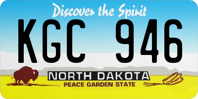 ND license plate KGC946