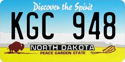 ND license plate KGC948