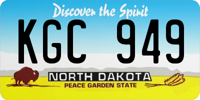 ND license plate KGC949
