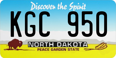ND license plate KGC950