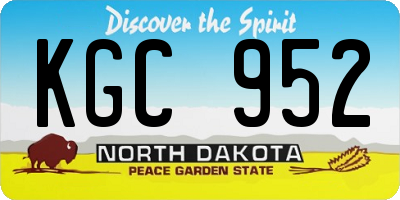 ND license plate KGC952