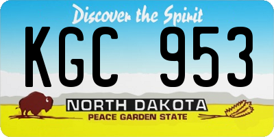 ND license plate KGC953