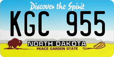 ND license plate KGC955