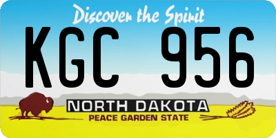 ND license plate KGC956