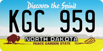 ND license plate KGC959