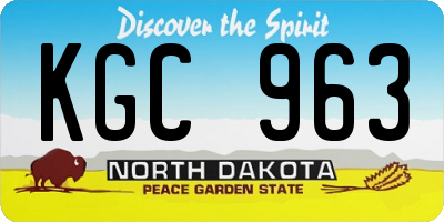 ND license plate KGC963