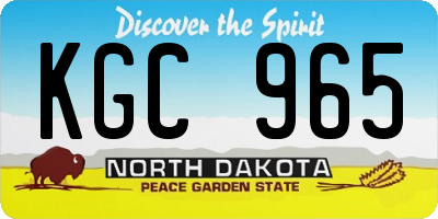 ND license plate KGC965