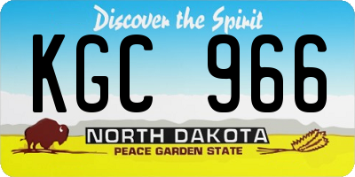 ND license plate KGC966