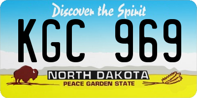 ND license plate KGC969