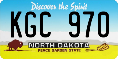 ND license plate KGC970