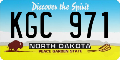 ND license plate KGC971
