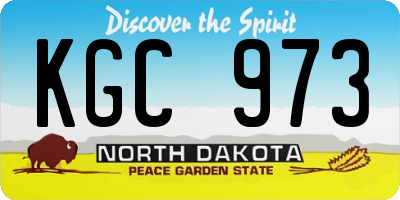 ND license plate KGC973