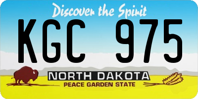 ND license plate KGC975