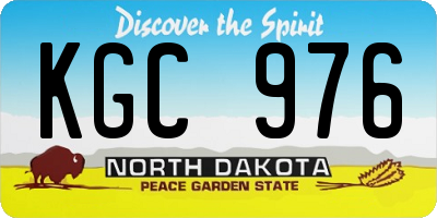 ND license plate KGC976