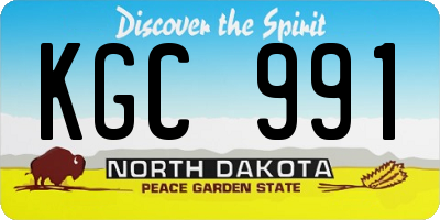 ND license plate KGC991