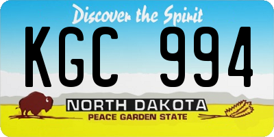 ND license plate KGC994