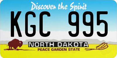 ND license plate KGC995