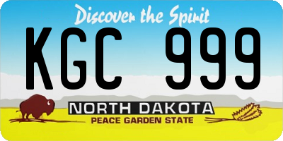 ND license plate KGC999