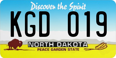 ND license plate KGD019