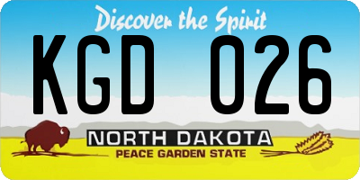 ND license plate KGD026