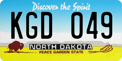 ND license plate KGD049