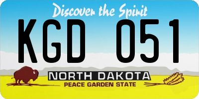 ND license plate KGD051