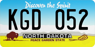 ND license plate KGD052
