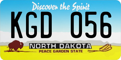 ND license plate KGD056