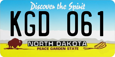 ND license plate KGD061