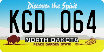 ND license plate KGD064