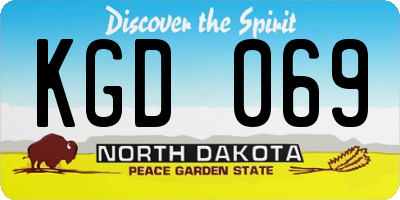 ND license plate KGD069