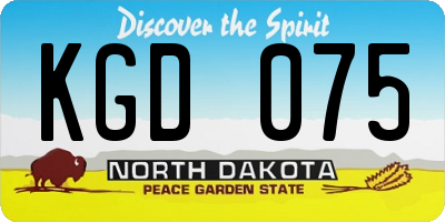 ND license plate KGD075