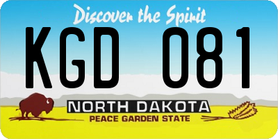 ND license plate KGD081