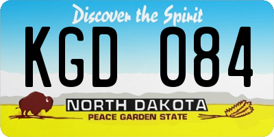 ND license plate KGD084